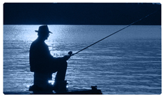 DNSEMP-C-320-BL Gone Fishing (Dock) Blue